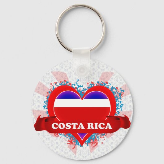 Vintage I Love Costa Rica Sleutelhanger (Voorkant)