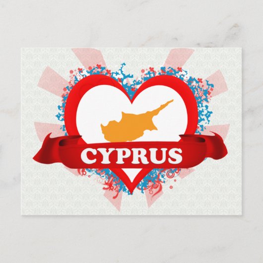 Vintage I Love Cyprus Briefkaart (Voorkant)