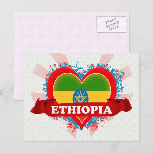 Vintage I Love Ethiopia Briefkaart (Voorkant / Achterkant)