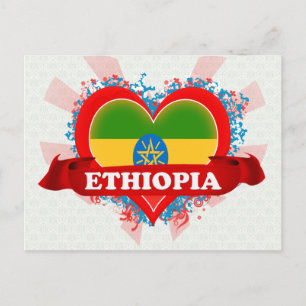 Vintage I Love Ethiopia Briefkaart