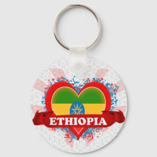 Vintage I Love Ethiopia Sleutelhanger