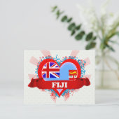 Vintage I Love Fiji Briefkaart (Staand voorkant)