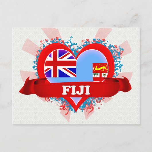 Vintage I Love Fiji Briefkaart (Voorkant)