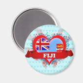 Vintage I Love Fiji Magneet (Voorkant / Achterkant)