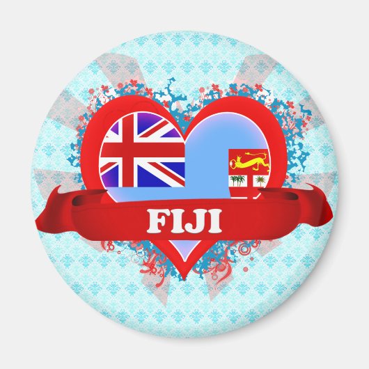 Vintage I Love Fiji Magneet (Voorkant)