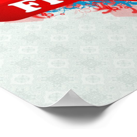 Vintage I Love France Poster (Hoek)