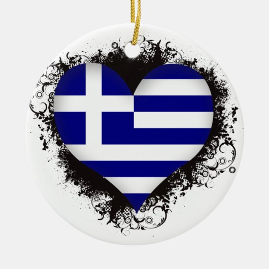 Vintage I Love Greece Keramisch Ornament (Voorkant)