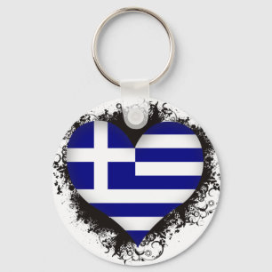 Vintage I Love Greece Sleutelhanger