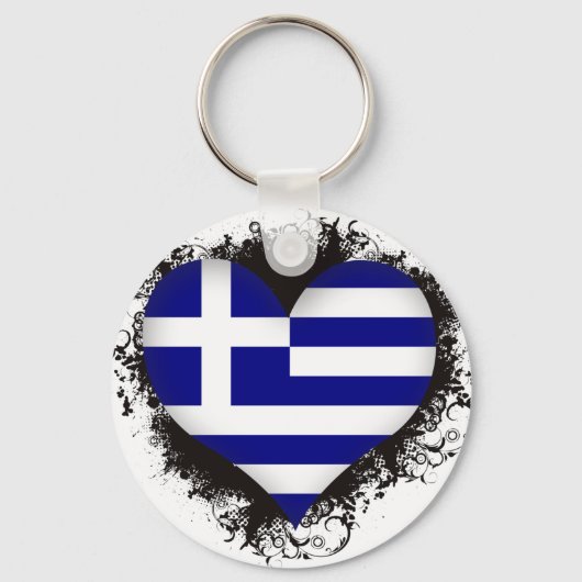 Vintage I Love Greece Sleutelhanger (Voorkant)