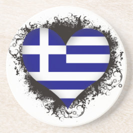 Vintage I Love Greece Zandsteen Onderzetter