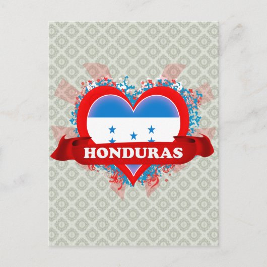 Vintage I Love Honduras Briefkaart (Voorkant)
