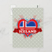 Vintage I Love IJsland Briefkaart (Voorkant / Achterkant)