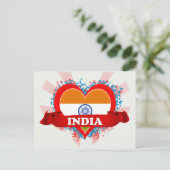 Vintage I Love India Briefkaart (Staand voorkant)