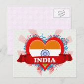 Vintage I Love India Briefkaart (Voorkant / Achterkant)