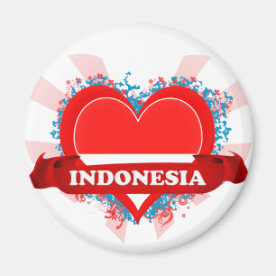 Vintage I Love Indonesia Magneet