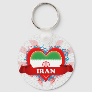 Vintage I Love Iran Sleutelhanger
