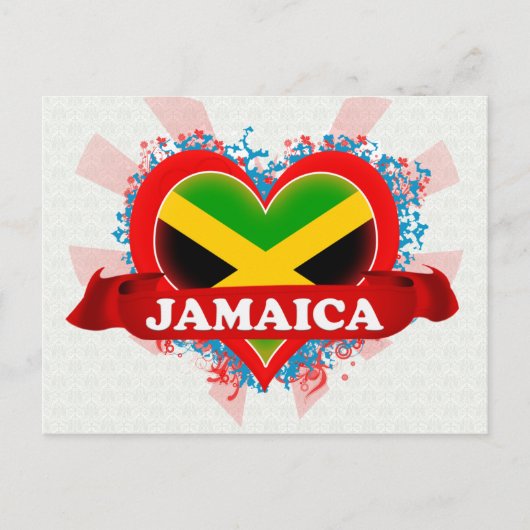 Vintage I Love Jamaica Briefkaart (Voorkant)