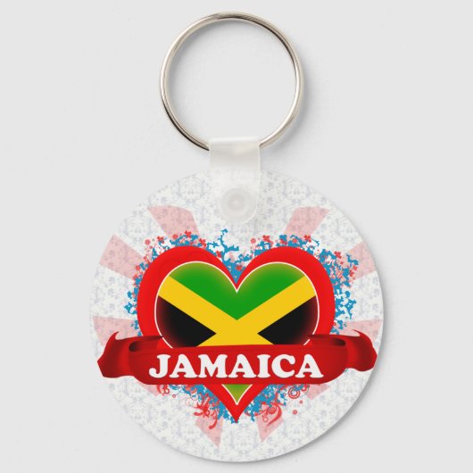 Vintage I Love Jamaica Sleutelhanger (Voorkant)