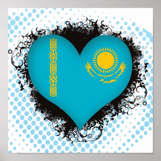 Vintage I Love Kazachstan Poster (Voorkant)