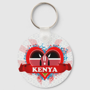 Vintage I Love Kenia Sleutelhanger