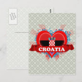 Vintage I Love Kroatië Briefkaart (Voorkant / Achterkant)