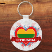Vintage I Love Litouwen Sleutelhanger (Voorkant)
