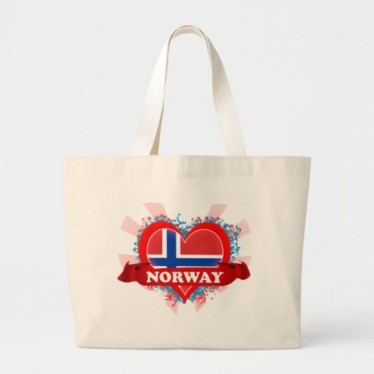 Vintage I Love Norway Grote Tote Bag (Voorkant)