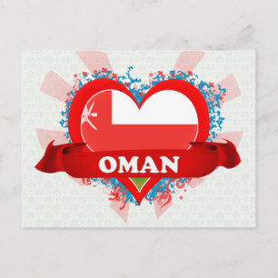 Vintage I Love Oman Briefkaart