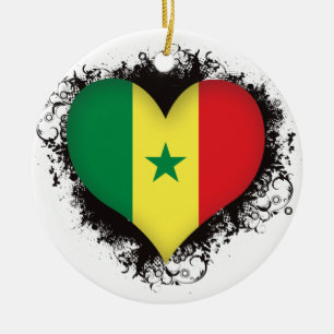 Vintage I Love Senegal Keramisch Ornament