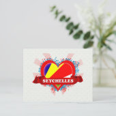 Vintage I Love Seychellen Briefkaart (Staand voorkant)