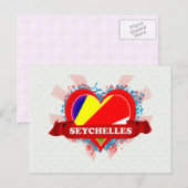 Vintage I Love Seychellen Briefkaart (Voorkant / Achterkant)