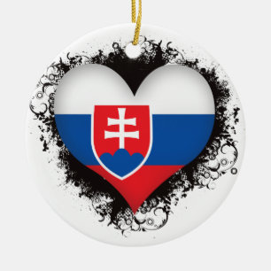 Vintage I Love Slovakia Keramisch Ornament