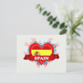 Vintage I Love Spain Briefkaart (Staand voorkant)