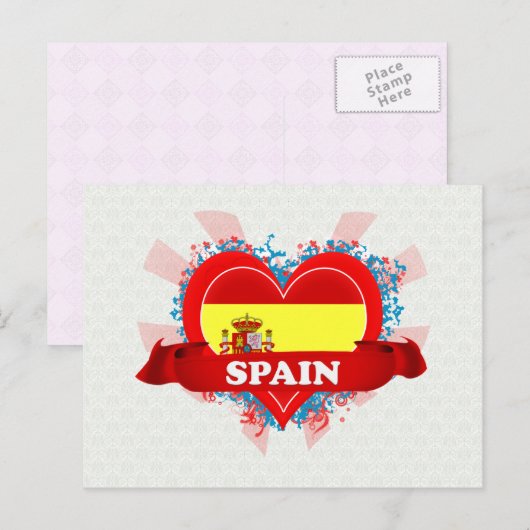 Vintage I Love Spain Briefkaart (Voorkant / Achterkant)