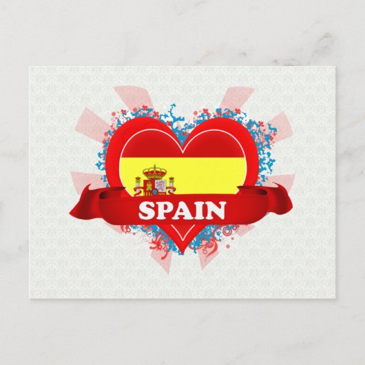 Vintage I Love Spain Briefkaart (Voorkant)