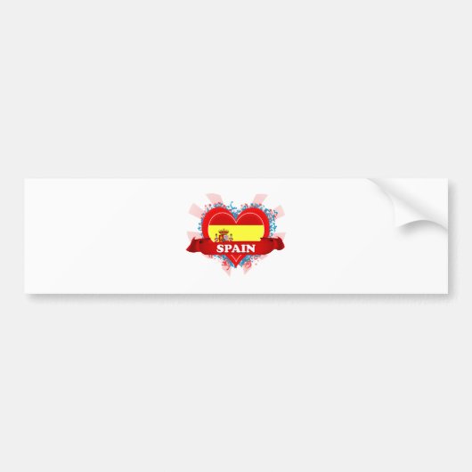Vintage I Love Spain Bumpersticker (Voorkant)