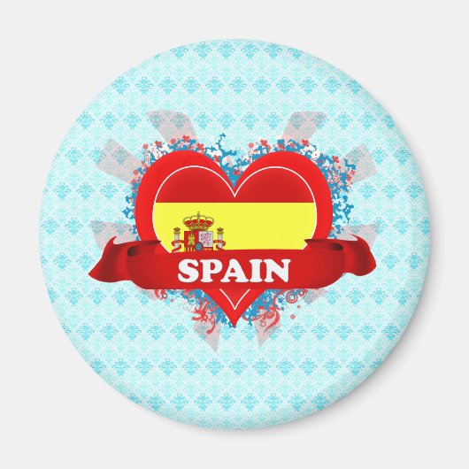 Vintage I Love Spain Magneet (Voorkant)