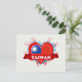Vintage I Love Taiwan Briefkaart (Staand voorkant)