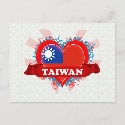 Vintage I Love Taiwan Briefkaart (Voorkant)