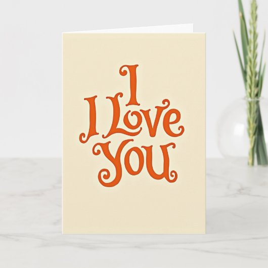 Vintage I Love You Kaart (Voorkant)