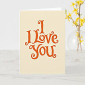 Vintage I Love You Kaart (Gele Bloem)