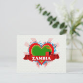 Vintage I Love Zambia Briefkaart (Staand voorkant)