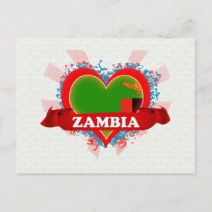 Vintage I Love Zambia Briefkaart