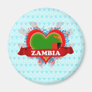 Vintage I Love Zambia Magneet