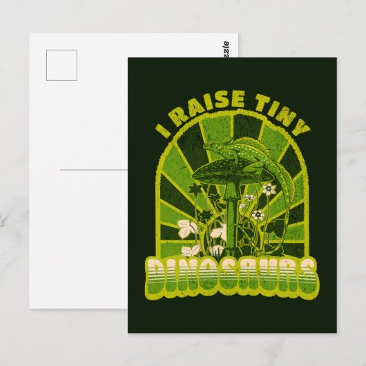Vintage I Raise Tiny Dinosaurs  Briefkaart (Voorkant / Achterkant)
