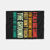 Vintage I Talk Big Game For Someone Whose Feet Don Fleece Deken (Voorkant (Horizontaal))