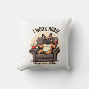 Vintage I Werk Hard voor de Levensstijl van Mijn H Kussen