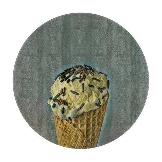 Vintage ice cream art snijplank (Voorkant)