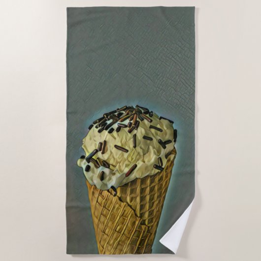 Vintage ice cream art strandlaken (Voorkant)