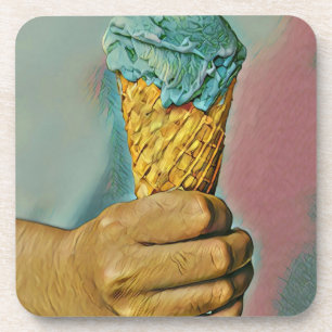 Vintage ice cream cone bier onderzetter